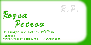 rozsa petrov business card